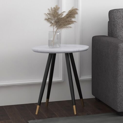 Ray Round Accent Table in White - Image 2