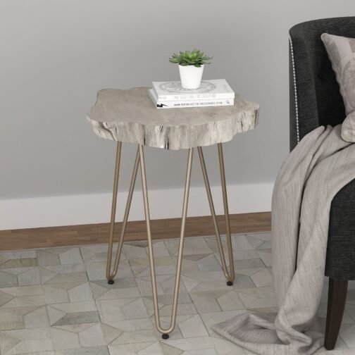 Alina Accent Table in Light Grey - Image 2