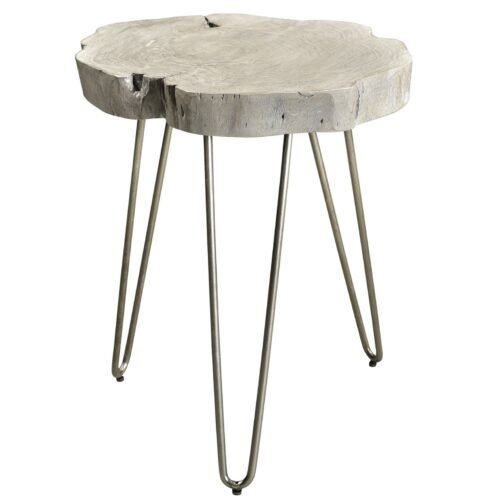 Alina Accent Table in Light Grey - Image 3