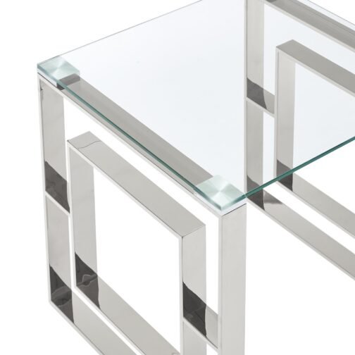 Rose Accent Table in Silver - Image 4