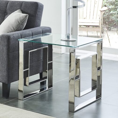 Rose Accent Table in Silver - Image 5