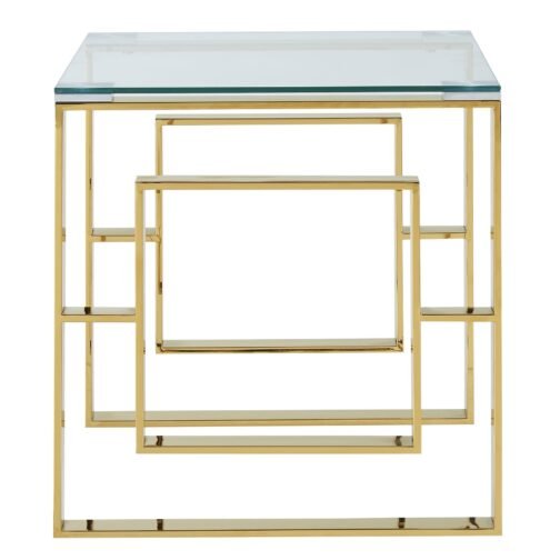 Rose Accent Table in Gold - Image 3