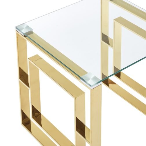 Rose Accent Table in Gold - Image 4