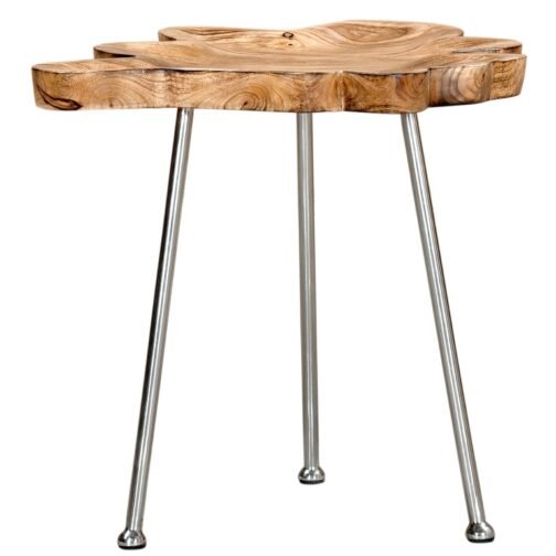 Paris Accent Table in Natural with Chrome Legs - Image 7