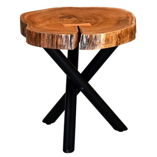 Shlok Accent Table in Natural with Black Legs