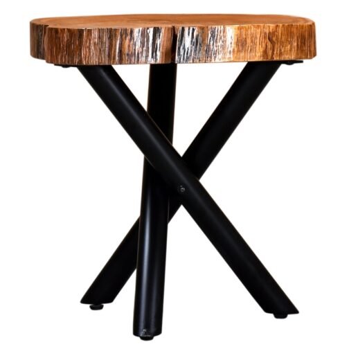 Shlok Accent Table in Natural with Black Legs - Image 3