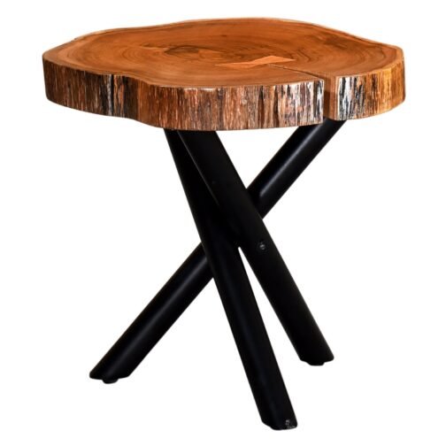 Shlok Accent Table in Natural with Black Legs - Image 4