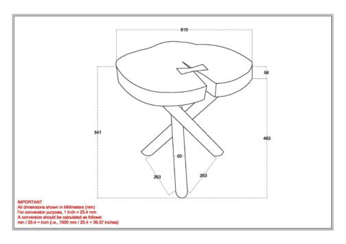 Shlok Accent Table in Natural with Black Legs - Image 6