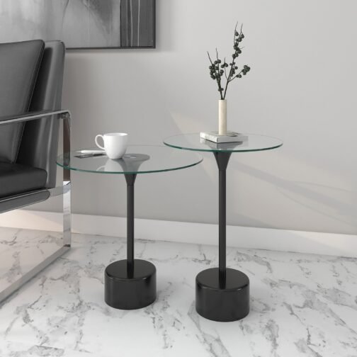 Daisy 2pc Accent Table Set in Black - Image 2