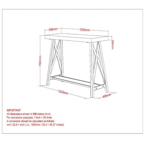 Port Console Table in Rustic Oak - Image 6