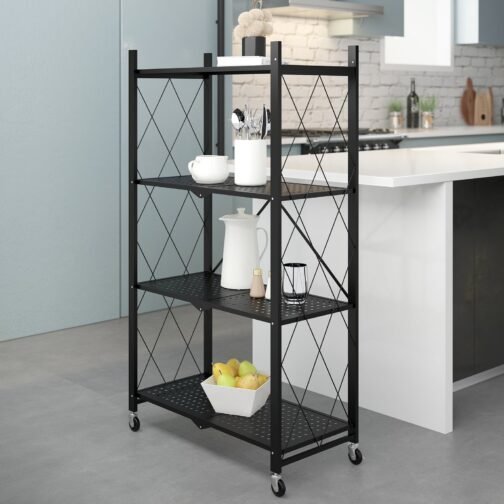 Kuby Foldable 4-Tier Shelf in Black - Image 2