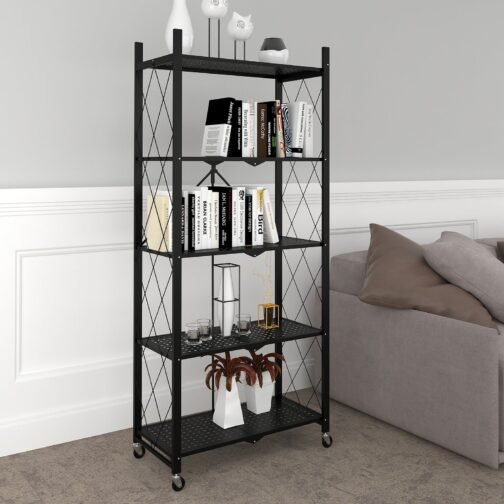 Kuby Foldable 5-Tier Shelf in Black - Image 2