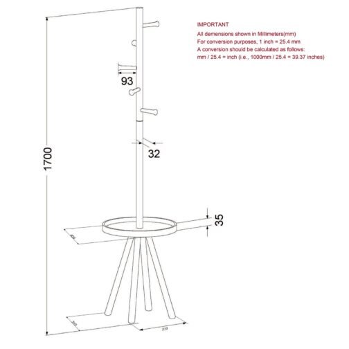 Mia Coat Rack in Grey - Image 4
