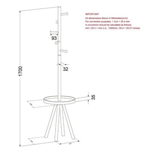 Mia Coat Rack in White - Image 4