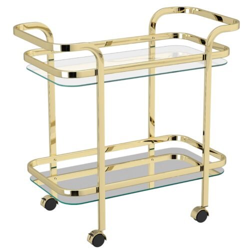 Prime 2-Tier Bar Cart in Brass