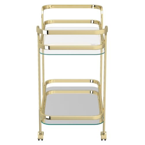 Prime 2-Tier Bar Cart in Brass - Image 3