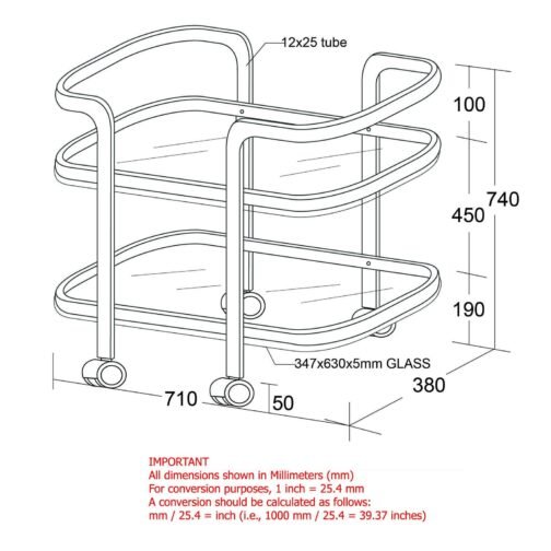 Prime 2-Tier Bar Cart in Gold - Image 3