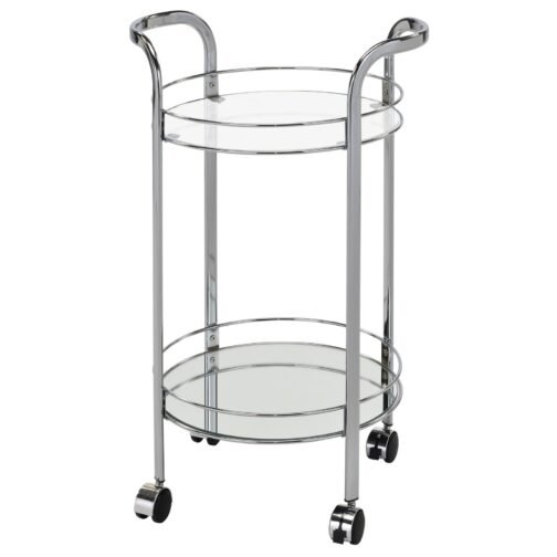 Meena 2-Tier Bar Cart in Chrome