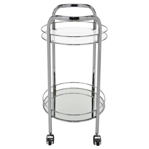 Meena 2-Tier Bar Cart in Chrome - Image 3