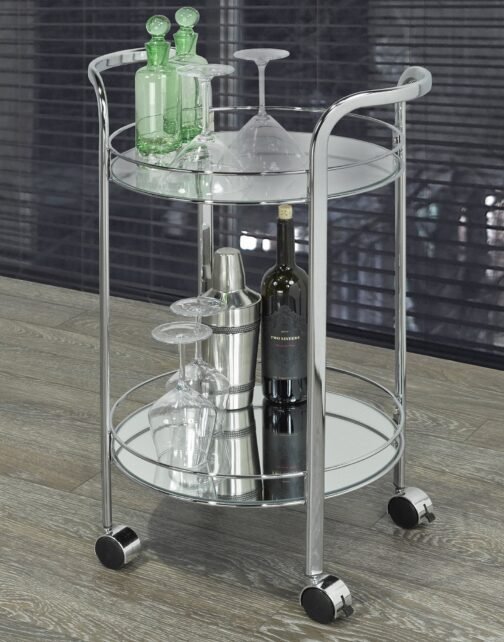 Meena 2-Tier Bar Cart in Chrome - Image 4