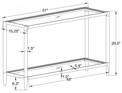 Console Table With Acrylic Legs (Silver) - Image 3
