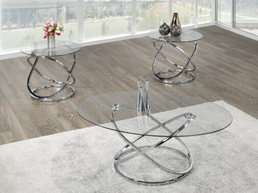 Radiance 3 Pc Coffee Table Set (Silver) - Image 2