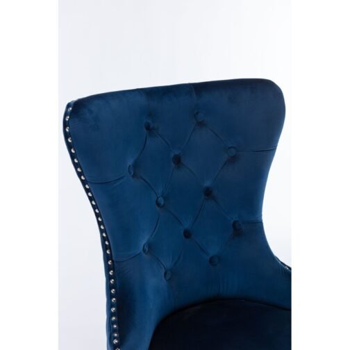 Lionhead Knocker Chair Velvet Blue - Image 7