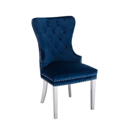 Lionhead Knocker Chair Velvet Blue - Image 8