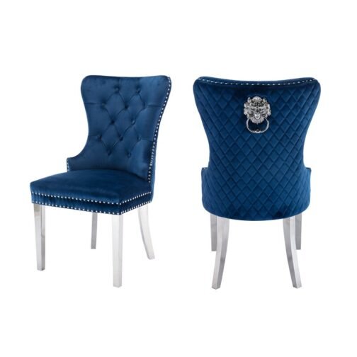 Lionhead Knocker Chair Velvet Blue - Image 12