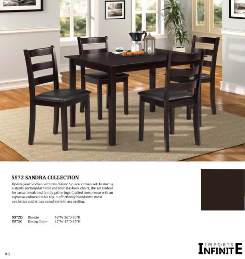 5572 Regular Height, 5 Pieces Dinette set - Image 6
