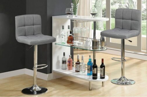 1101V Grey Bar Stool FINISH: Grey Fabric - Image 5