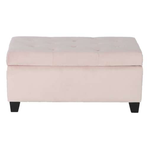 Isabella Pink Velvet Storage Ottoman - Image 4