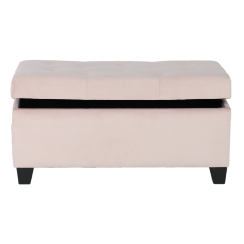 Isabella Pink Velvet Storage Ottoman - Image 3