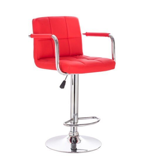 1101V Red Bar Stool W/ Arms FINISH: Red