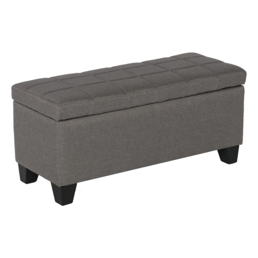 Olivia Grey Storage Ottoman - Image 2