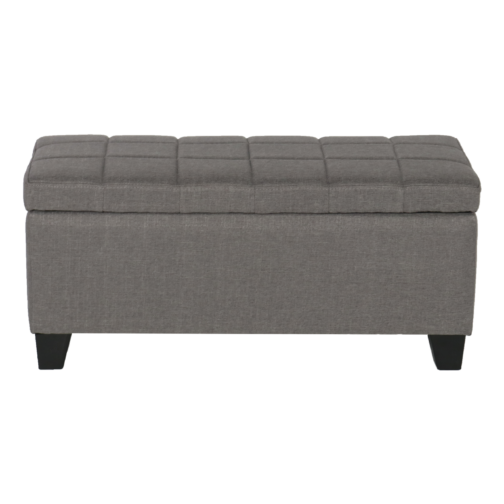 Olivia Grey Storage Ottoman - Image 3