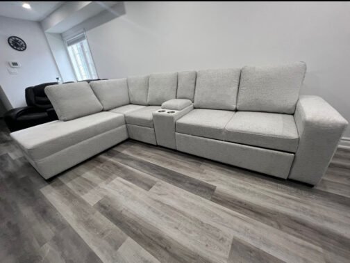 HOME THEATER CUSTOM SECTIONAL WITH 2 BEDS AND CONSOLE - Image 3