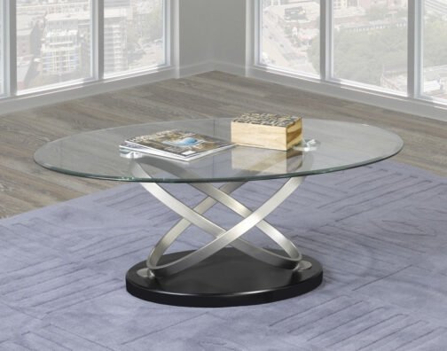 Chantal 2 Piece Coffee Table Set (Black & Silver) - Image 2