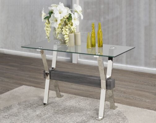Ezra Console Table (Grey & Silver) - Image 2