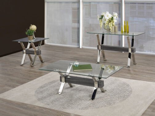 Ezra End Table (Grey & Silver) - Image 4