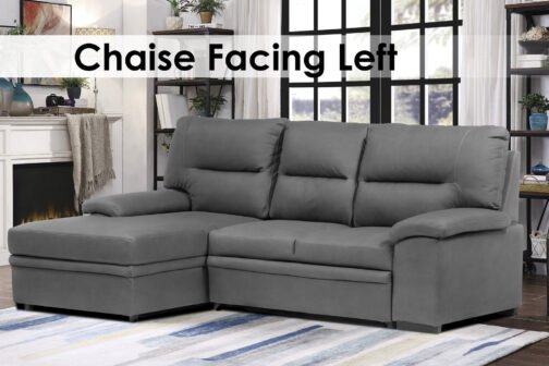 6812 Sleeper Sectional With Storage Chaise Facing Left (Grey) - Image 2