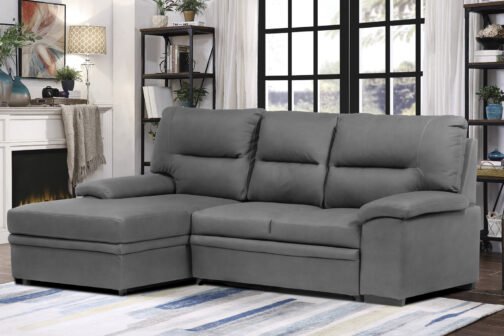 6812 Sleeper Sectional With Storage Chaise Facing Left (Grey) - Image 4