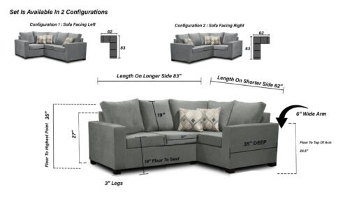 Nadia Sectional Made In Canada 2x1 - Image 3