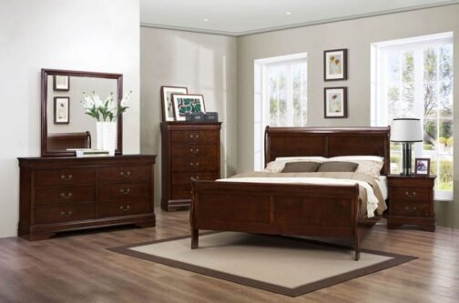 Louis Phillipe Bedroom Set (Dark Cherry)