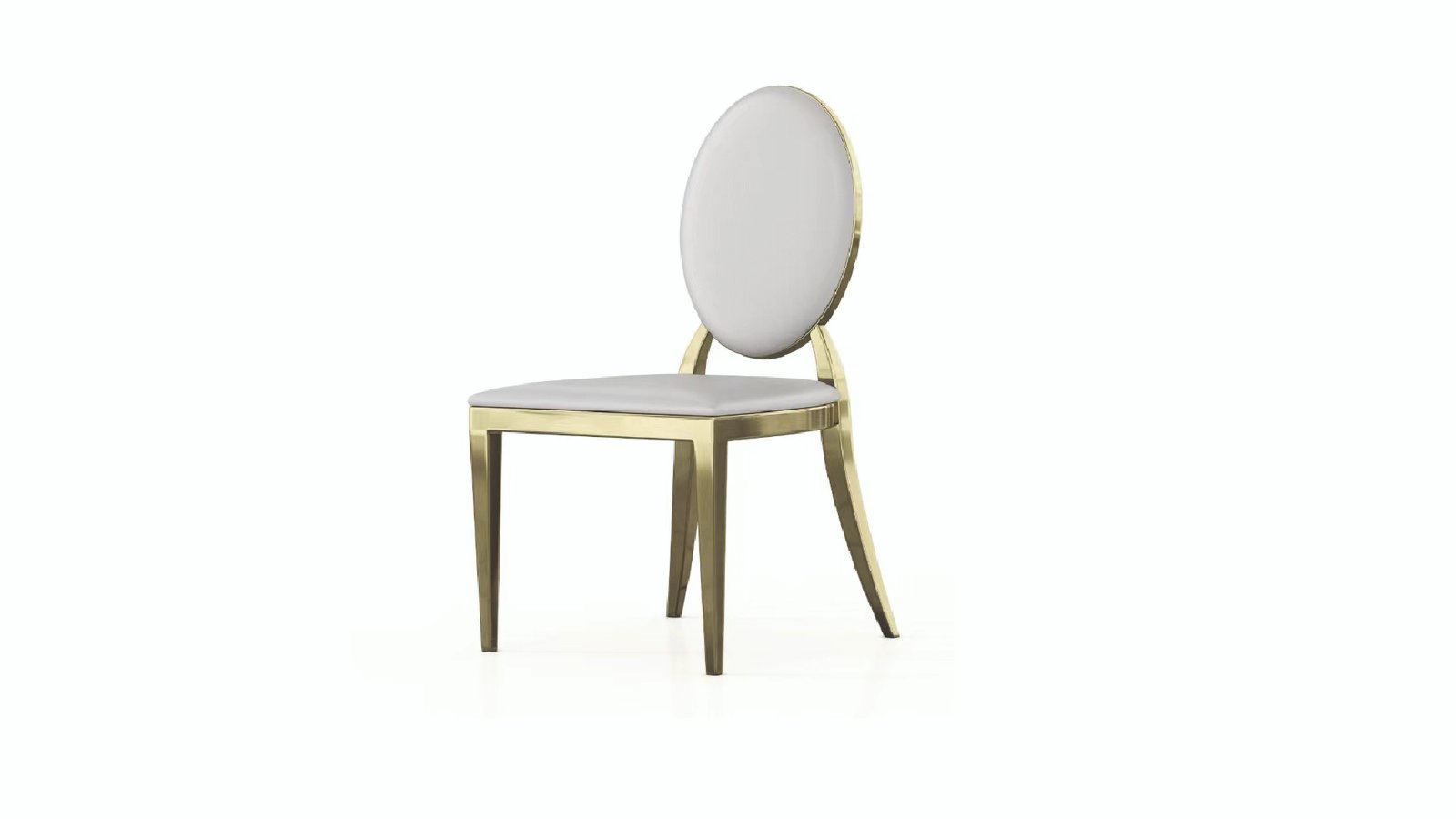 D1740-ESTHER-CHAIR PU W/LEGS -GREY-GOLD