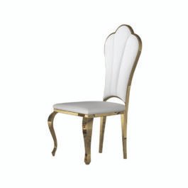D1640-AYLIN-CHAIR PU W/LEGS-CREAM-GOLD