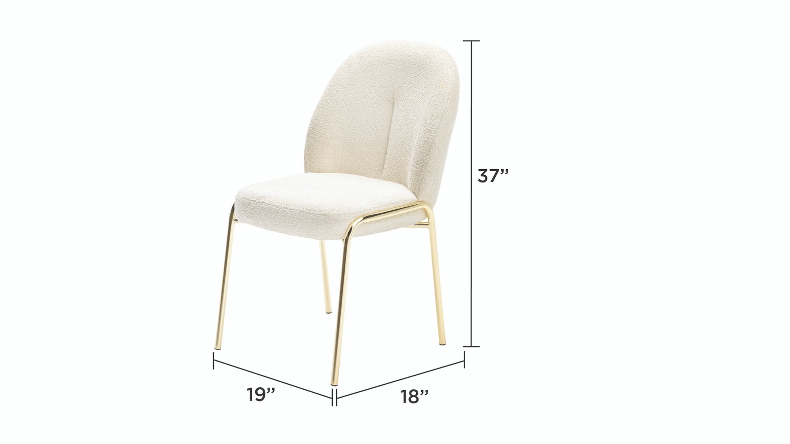 CH55-TOPAZ-CHAIR W/GOLD LEGS -OFF WHITE-GOLD - Image 2