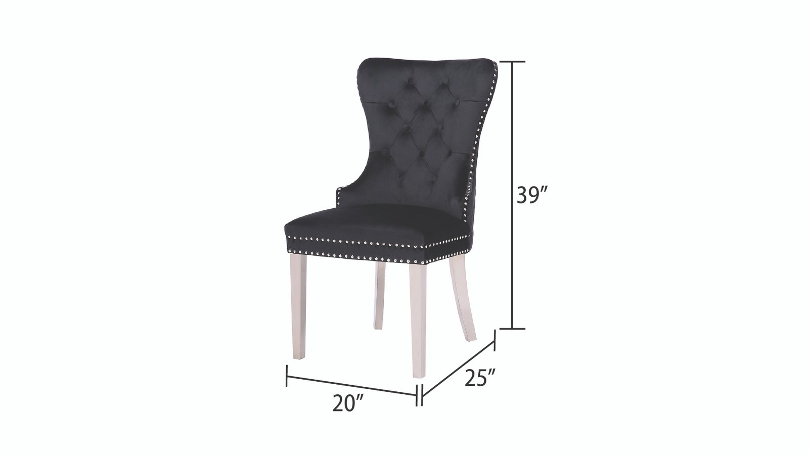 CH64-SIMBA-CHAIR W/SS LEGS-BLACK-SS - Image 2