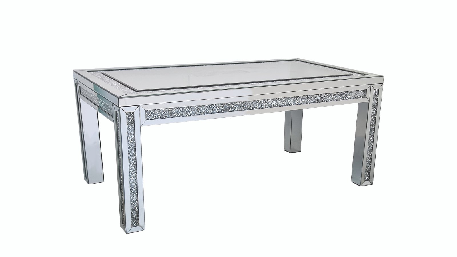 DT018-GLASS TABLE W/CURSHED DIAMOND-GLASS-DIAMOND - Image 2