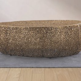 T3601-50-COFFEE TABLE OVAL-GOLD